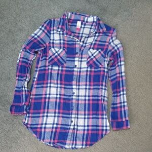 No Boundaries Plaid Button Down Shirt